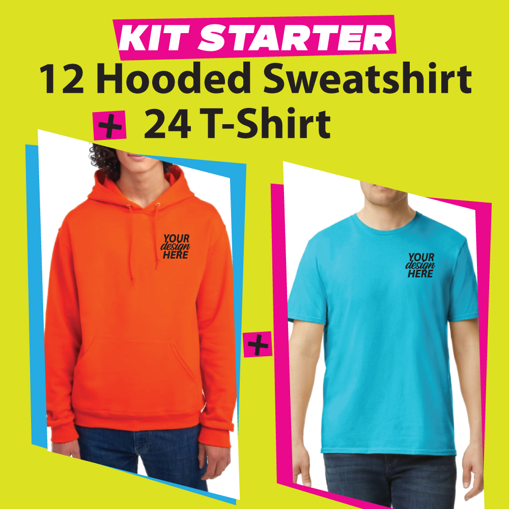 Kit Starter 12 Hoodded Sweatshirt  + 24 T-shirt